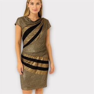 Betsey Johnson Stretchy Jersey knit Metallic Ruched Dress